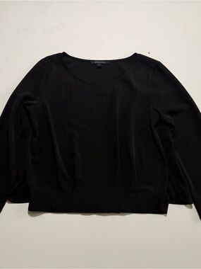 Armani Exchange Black Scoop Neck Long-Sleeve Top
